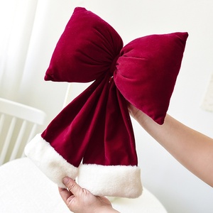 Dekorasi Gantung Pita Natal 3D Beludru Besar Gaya Korea 33x26cm Dekorasi Pohon Natal Dalam Ruangan Modern dan Sederhana - Product Image 4