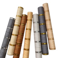 Papier Peint Moderne UDK PVC Étanche Décollable et Adhésif | Motif Rayures Bois | Décoration Murale Amovible DIY pour la Maison