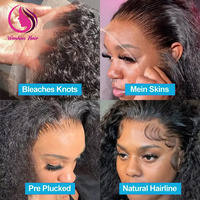 Perruque Courte Bob Frisée Kinky Pas Chère en Cheveux Humains, Perruques Lace Front en Cheveux Naturels pour Femmes Noires, Perruques Frontales HD en Cheveux Vietnamiens Bruts