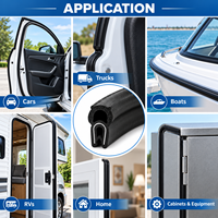 Joint d'étanchéité en caoutchouc EPDM avec bulbe supérieur, garniture de bord à pression pour portière de voiture, joint d'étanchéité pour auto, camion, camping-car, bateau, compatible avec les bords de 1/16 pouce