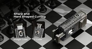 Durable steel windproof portable table top multifunctional 4 in1 5 in1 <b>custom</b> logo punch cutter torch luxury cigar <b>lighter</b> - Product Image 4