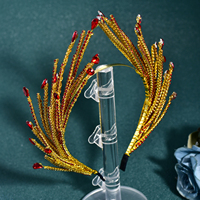 YouLaPan Nouvelle Chaîne de Cheveux de Mariée Bohème en Cristal avec Pompons, Accessoires de Mariage Exquis en Strass pour Femmes, Coloré HP849