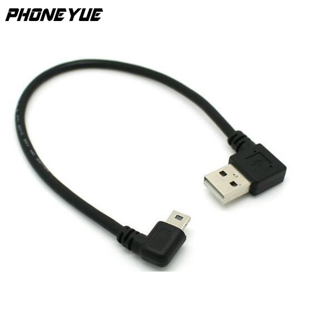 2025 New Products Male Right Angled USB2.0 to Left Mini USB 90 Degree Left Angled Mini USB to USB Connector Adapter