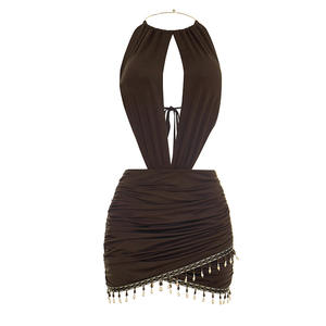 Viviblook D26DS005 Nouvelle Robe Mini Moulante Sexy Sans Manches Dos Nu Halter Évidée pour Femme – Collection Été - Product Image 6