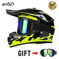Casque de VTT pour enfants certifié DOT, personnalisé en usine, vente en gros, avec lunettes, pour motocross, moto tout-terrain