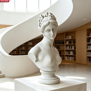 YOUFINE Sculpture de <span class=keywords><strong>Buste</strong></span> de <span class=keywords><strong>Femme</strong></span> <span class=keywords><strong>en</strong></span> <span class=keywords><strong>Marbre</strong></span> Classique Europé<span class=keywords><strong>en</strong></span>, Sculptée à la Main, Tête de <span class=keywords><strong>Femme</strong></span> Antique <span class=keywords><strong>en</strong></span> Pierre pour Hall de Villa, Ornement de Maison - Product Image 1