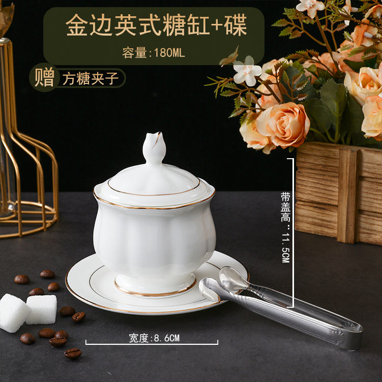 Pot de sucre jante or britannique + plat