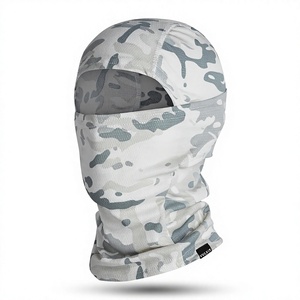 VOLVIT Unisex Full <b>Face</b> Balaclava <b>Mask</b> White Gray Camouflage Outdoor Breathable Waterproof Polyester Adult Headwear - Product Image 1