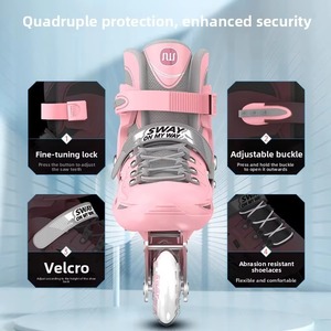 Patines en Línea Ajustables para Niños y Niñas, Patines Desmontables para Exteriores, Zapatos de Patinaje de Talla Ajustable - Product Image 4
