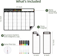 Tableau blanc magnétique effaçable personnalisé en PVC, tableau blanc effaçable à sec, calendrier hebdomadaire et mensuel, liste de tâches, tableau pour réfrigérateur, planificateurs