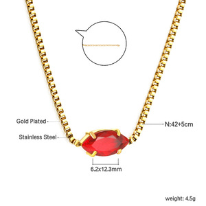 Collar de Cristal con Piedra de Corte Marquesa, Cadena de Oro, Colgante para Uso Diario, Joyería para Mujer - Product Image 5