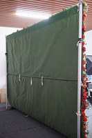 Backdrop Dinding Bunga Tropis Buatan Warna Merah Pagi 3m Grosir untuk Thanksgiving untuk Dekorasi Perayaan