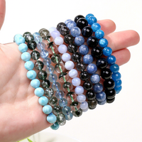 Bracelet en pierre naturelle Boxi, cristal, couleurs mélangées, simple, élégant et tendance, accessoires de bracelet, vente en gros