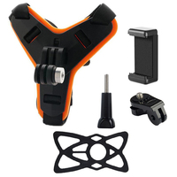Support de mentonnière de casque de moto en silicone flexible de haute qualité pour téléphone portable, compatible avec les caméras d'action Hero et Insta360