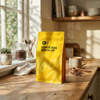 Sacs d'emballage personnalisés en Mylar à fond plat, écologiques, 250g 1kg, pour café, aliments, thé, avec valve et fermeture éclair