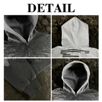 Sudadera con Capucha para Hombre de Alta Calidad con Lavado Ácido Gradual, Logotipo Personalizado, Moda, 100% Algodón, Peso Pesado, Holgada, Tallas Grandes