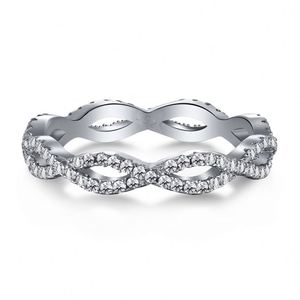 Dylam Unique <b>Silver</b> Fashion Trendy Accessories for Online Shops S925 Sterling <b>Silver</b> <b>Rings</b> Eternity <b>Cross</b> Wave Designs for Girl - Product Image 1