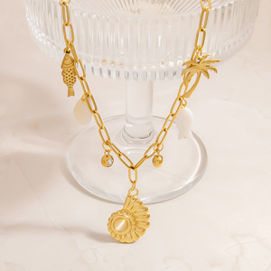 Collar de Estrella Serie Océano, Aleación de Zinc, Chapado en Oro de 18K, Cadena para Clavícula, Joyería de Fiesta, Diseño Versátil y Moderno - Product Image 4