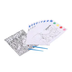 Kid Cartoon Water Gouache Doodle Kunst Papier Speelgoed En Water Tekening Pijnstillend Boek Met Pigment - Product Image 6