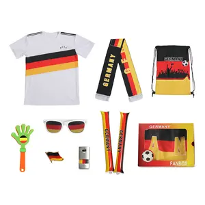 Set kotak hadiah produk penggemar 2024 Jerman t-shirt syal bendera kacamata cat wajah kustomisasi warna