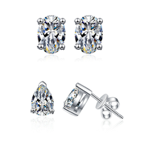 Bijoux personnalisés, boucles d'oreilles en moissanite taille poire 1 carat pour femmes, argent sterling 925, bijoux tendance, certifiés GRA
