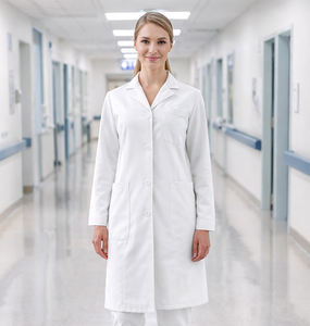 Batas de Doctora Personalizadas OEM ODM para Mujer, Tejido Liso de Hilado Fino, Batas de Doctora para Mujer - Product Image 5