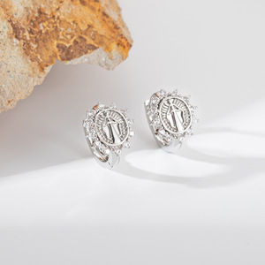Boucles d'oreilles à clous en forme de fleur, or, forme géométrique ronde, style bohème - Product Image 5