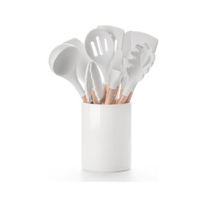 Antiadhésif 12 pièces écologique lave-vaisselle Silicone et outils de gâteau en bois ensemble d'ustensiles de cuisine stocké en vrac - Product Image 1