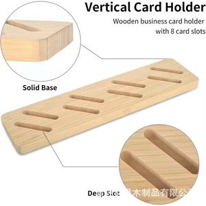 Solid Wood Storage Rack Desktop <b>Organizer</b> Multipurpose Card Holder Standing Type 1 Layer - Product Image 5