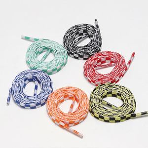 เชือกผูกรองเท้าลายตารางขนาด 8 มม. ความยาว 100-180 ซม. 6 สี เชือกผูกรองเท้าแฟชั่นหลากสี รองรับโลโก้แบบกำหนดเอง ผลิตจากโพลีเอสเตอร์ - Product Image 2