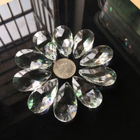 Couleur claire 38mm cristal teardrop lustre prisme lustre en verre clair en forme de larme