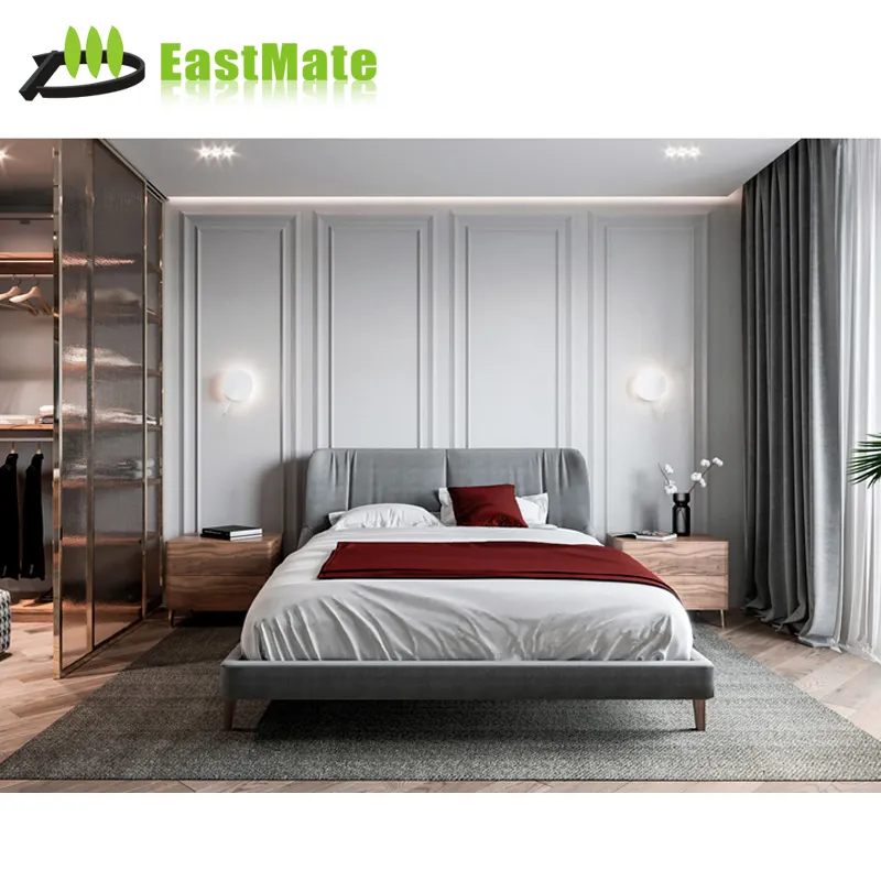 Iç tasarımlar ticari mobilya özel aynalı başlık otel yatak odası tatil yatak mobilyaları Panel ahşap Modern Paiting