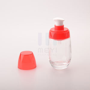 Nuevo tipo rojo <span class=keywords><strong>blanco</strong></span> oro rosa bomba <span class=keywords><strong>de</strong></span> base botellas transparentes botellas <span class=keywords><strong>de</strong></span> vidrio plano redondas vacías para loción con bomba botella <span class=keywords><strong>de</strong></span> base - Product Image 1