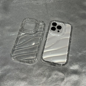 Ốp điện thoại trong suốt họa tiết gợn sóng nước tương thích với <span class=keywords><strong>iPhone</strong></span> 16 15 14 13 12 11 Pro Max <span class=keywords><strong>XR</strong></span> XS 8 Plus, chất liệu silicon, chống sốc - Product Image 4