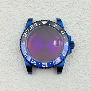 Nueva Caja de Reloj <span class=keywords><strong>GMT</strong></span>/Sub Azul de Acero Inoxidable de 40 mm con Cristal de Zafiro y Lente Ciclop para Movimiento NH34/35/36 y Esfera de 28.5/29 mm - Product Image 3