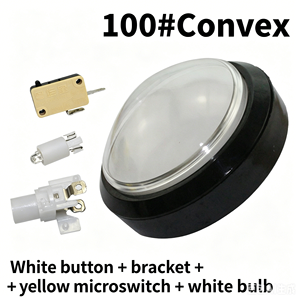 Pulsante Rotondo Illuminato da 100mm, Pulsante per Console di Gioco, Pulsante Convesso per <span class=keywords><strong>Quiz</strong></span>, Pulsante a Ritorno Automatico - Product Image 5