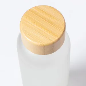 Bouteille en verre 500 ml en bambou, merchandising durable - Product Image 2