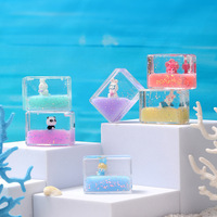 Décoration créative en acrylique en forme de bateau avec sable liquide flottant, best-seller, cadeau tendance, anti-stress