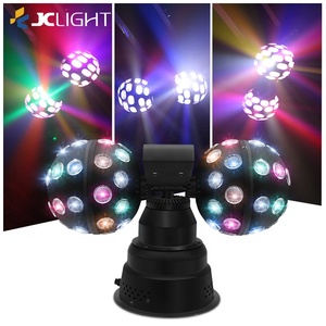 Lumière Disco Effet Son Actif Rotatif Bicolore à Double Tête Miroir Crystal Magic Ball pour Fête – Stock Usine - Product Image 2