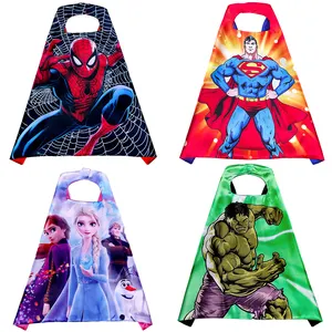 CM218 70cm Digital Print Kids Cartoon Anime Movie Cloak for Children Birthday Halloween Party Makeup Cape Costume