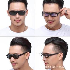 Gafas de sol con clip para hombre, montura completa, lentes de PC, visión nocturna, protección para conducir y pescar, índice de refracción 1.56, origen Taizhou - Product Image 1