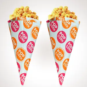 Sacchetto di carta per Popcorn snack per alimenti sacchetto di carta monouso ecologico a forma di V