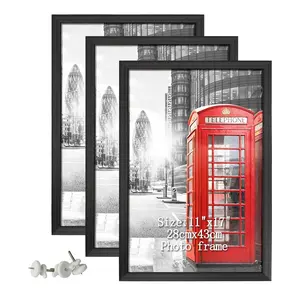wholesale custom 8x10 black woood modern art marcos de fotos frame for home decoration