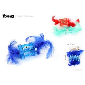Yommy Cat Toy Feather <b>Drum</b> 4.2cm Interactive Pet Plaything - Product Image 1