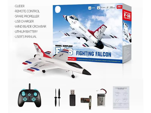 Aereo RC F16 a 3 Canali, Modello di Caccia Aereo, Aliante in Schiuma EPP, Telecomandato, Funzione Seguimi, 10 Minuti di <span class=keywords><strong>Volo</strong></span>, Portata 200m, per Bambini - Product Image 6