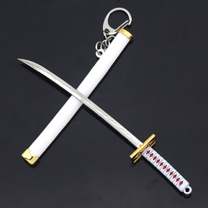 Huit couleurs Roronoa Zoro épée 15cm porte-clés femmes hommes <span class=keywords><strong>Anime</strong></span> couteau fourreau <span class=keywords><strong>Sabre</strong></span> neige couteau porte-clés Katana - Product Image 6