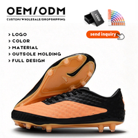 Chaussures de football pour hommes avec logo personnalisé, empeigne en mesh, semelle en caoutchouc, lacets, entraînement, match, printemps/hiver/été