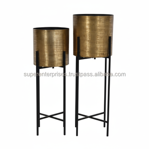 SEMBRADORES DE LATÓN DE SOPORTE LARGO VENTA REDONDA DE DISEÑADOR PLANTAS VERDES DECORATIVAS PARA EL HOGAR PLANTA DE LATÓN PLANTA DE METAL DE NUEVO ESTILO - Product Image 1