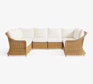 U-Shaped <b>8</b>-<b>Piece</b> Outdoor Sectional Luxury Customize Garden <b>Patio</b> Lounging Rattan Furniture - Product Image 2