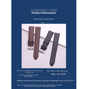 Correa de Reloj de Piel de Becerro Genuina con Patrón de Lichi de Moda Lionorm, Ultrafina y Suave para Hombre, con Hebilla de Metal, Accesorios para Relojes - Product Image 3